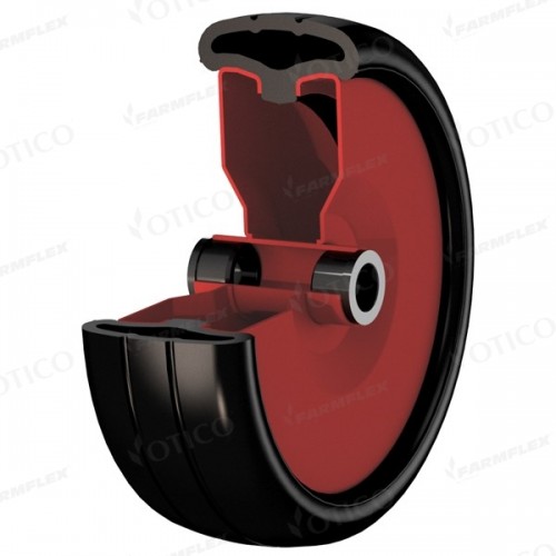 Roue Fer 280x80mm Avec Bague Nylon Ø30mm - Capacité 500kg - Pour Chariot Ou Matériel Lourd